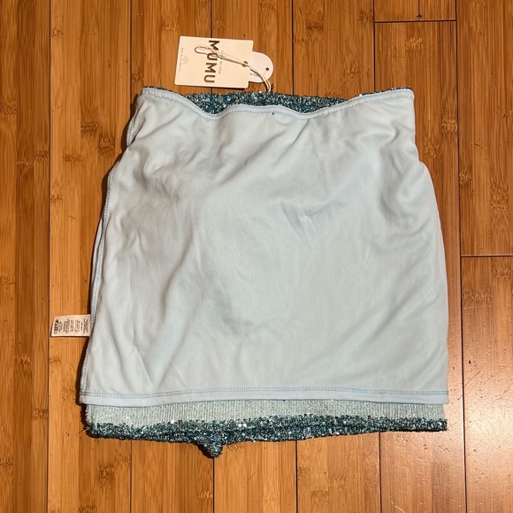 NWT Show Me Your Mumu Frosty Blue Sequin Why Not Skirt Size S - Picture 7 of 15